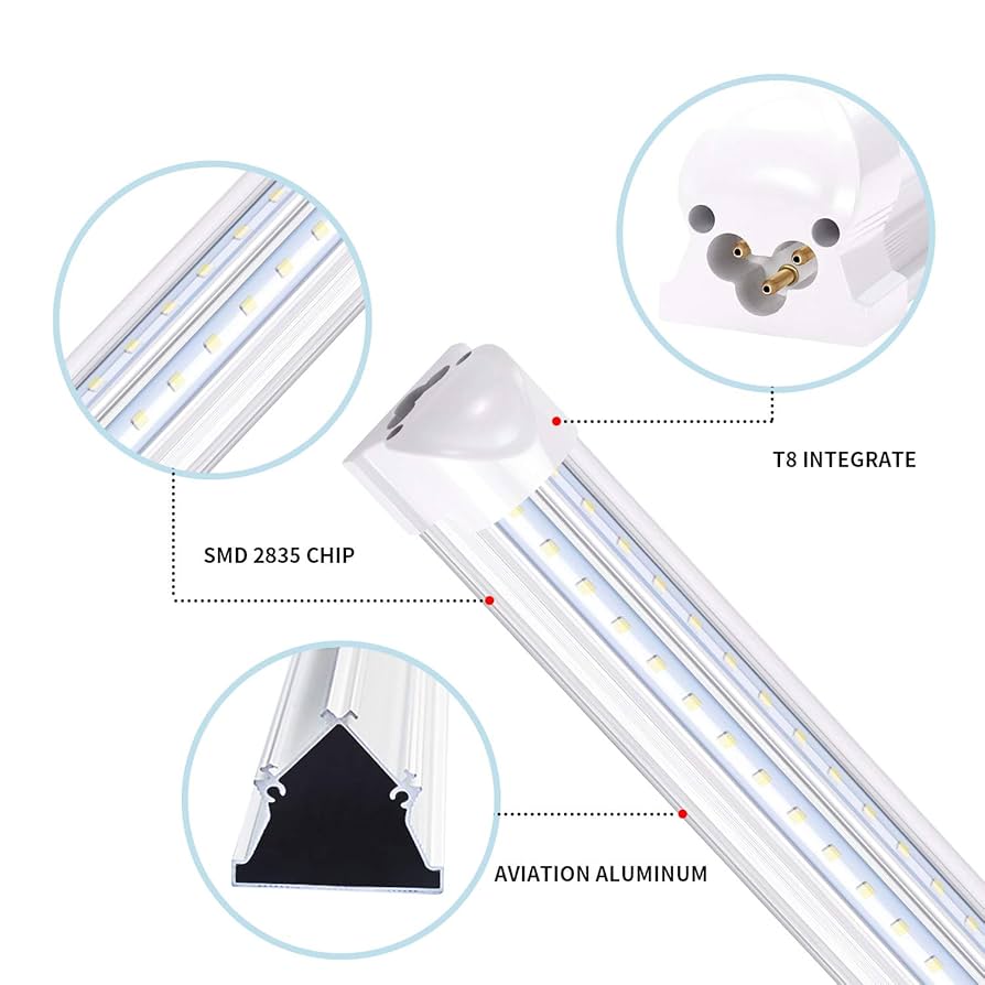 6FT Linkable LED Shop Light Fixture, T8 Integrated LED Tube